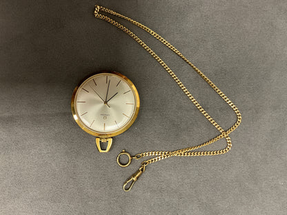 Taschen Uhr Omega mit Kettel 585 Gold