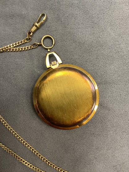 Taschen Uhr Omega mit Kettel 585 Gold